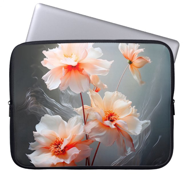 Capa Para Notebook Elegant Abstract Blush Flower Misty Flow (Frente)