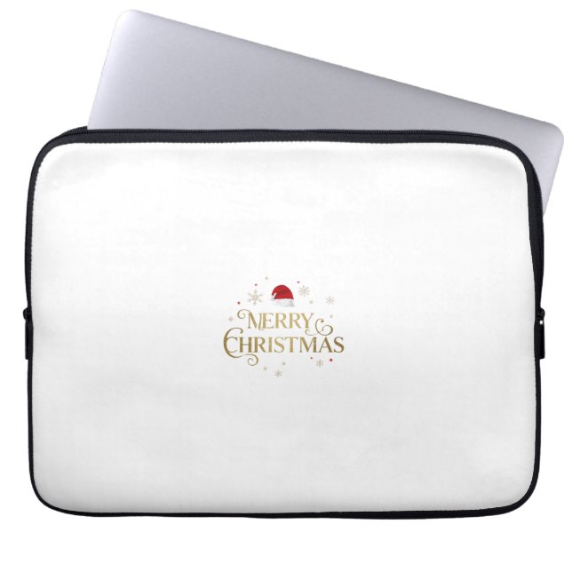 Capa Para Notebook Elegant Merry Christmas Gold & Red Design (Frente)