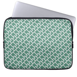 Capa Para Notebook Elegant Sage Green Geometric Pattern