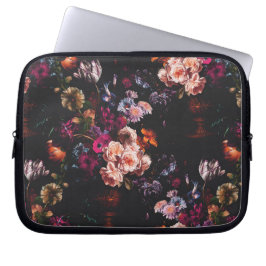 Capa Para Notebook Elegant Vintage Dark Moody Burgundy Floral 