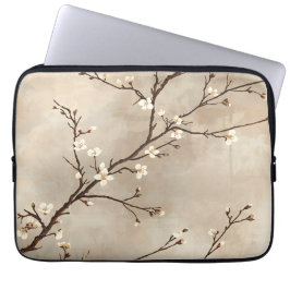 Capa Para Notebook Elegant White Blossom Minimal Branch