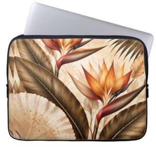 Capa Para Notebook Elegante Ave do Paraíso & Ginkgo Arte Botânica