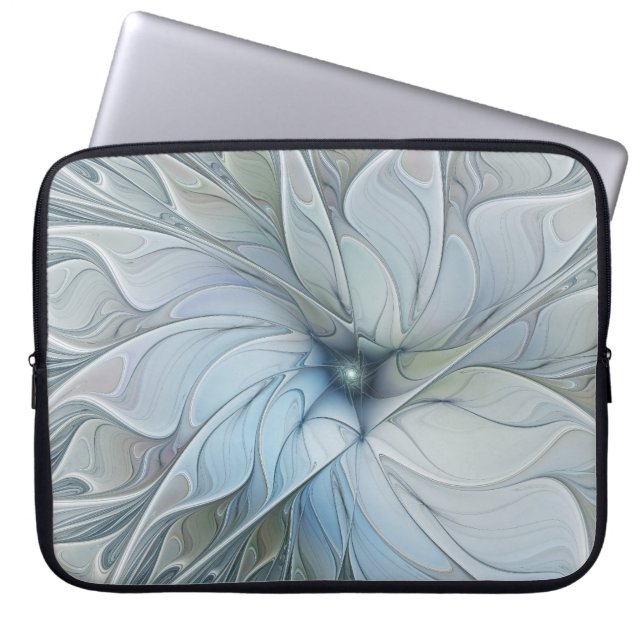 Capa Para Notebook Elegante Beleza Arte Fractal Abstrata Moderna Flor (Frente)