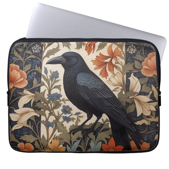 Capa Para Notebook Elegante Black Raven William Morris Inspirou Flora (Frente)
