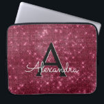Capa Para Notebook Elegante Borgonha Shimmer e Monograma Sparkle<br><div class="desc">Elegante Burgundy Faux Burgundy Marsala Shimmer Caso Elegante Monograma. Esse caso pode ser personalizado para incluir seu nome inicial e próprio.</div>