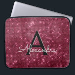 Capa Para Notebook Elegante Borgonha Shimmer e Monograma Sparkle<br><div class="desc">Elegante Burgundy Faux Burgundy Marsala Shimmer Caso Elegante Monograma. Esse caso pode ser personalizado para incluir seu nome inicial e próprio.</div>