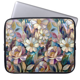 Capa Para Notebook Elegante Capinha de Laptop Floral Dourado Case Bot