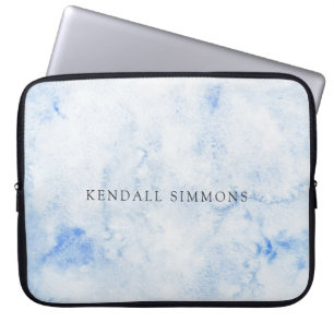 Capa Para Notebook Elegante de Aquarela Azul