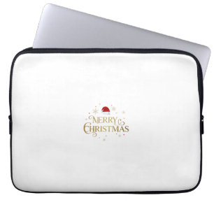 Capa Para Notebook Elegante Design de Natal Dourado e Vermelho