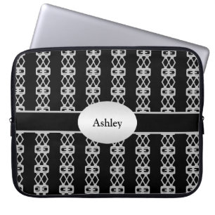 Capa Para Notebook Elegante Diamante Duplo Preto e Prata Personalizad