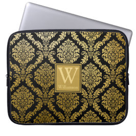Capa Para Notebook Elegante, Dourado e negro, Impressão personalizado