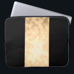 Capa Para Notebook elegante e límpido ouro e listras pretas<br><div class="desc">Design minimalista,  moderno e na moda,  representando uma falso listração de ouro sobre fundo preto.</div>