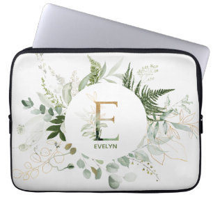 Capa Para Notebook Elegante Floral E Bolsa de laptop Verde