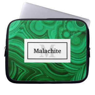 Capa Para Notebook Elegante Green Malachite Rock Design