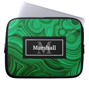 Capa Para Notebook Elegante Green Malachite Rock Design