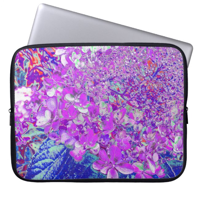 Capa Para Notebook Elegante Hortênsia Limelight Roxa e Azul (Frente)