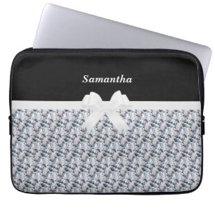 Capa Para Notebook Elegante Laptop Diamante Fractal Preto e Cinza Pra