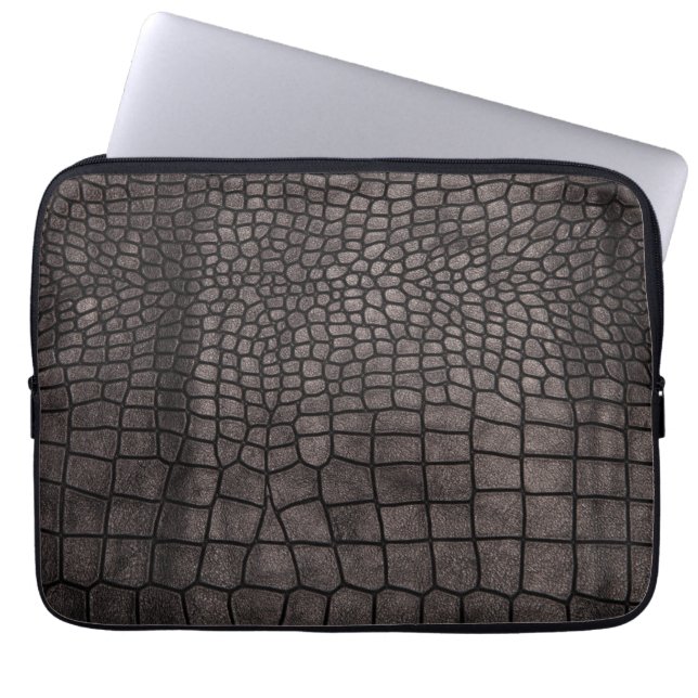 Capa Para Notebook Elegante Laptop Ski de Mármore Quartzo Branco & Do (Frente)