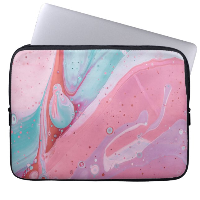 Capa Para Notebook Elegante Laptop Ski de Mármore Quartzo Branco e Do (Frente)
