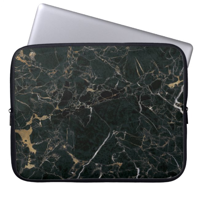 Capa Para Notebook Elegante mármore negro: fundo texturizado (Frente)