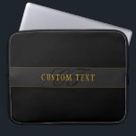 Capa Para Notebook Elegante Monograma de Rascunho Preto e Dourado<br><div class="desc">Design de monograma de aparência elegante,  personalize como quiser!</div>