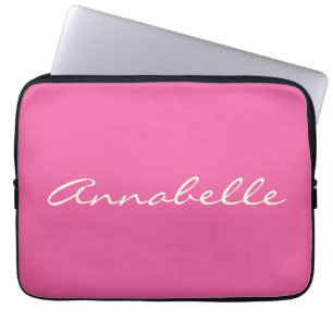 Capa Para Notebook Elegante Nome em Letra Cursiva Escrita à Mão Rosa