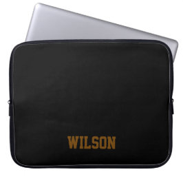Capa Para Notebook Elegante nome monograma preto e cinza 