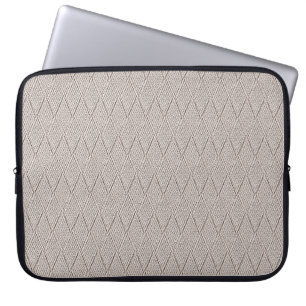 Capa Para Notebook Elegante Padrão de Tricô em Creme Claro com Diaman