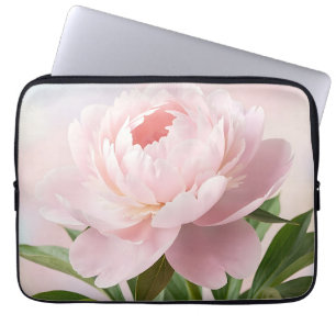 Capa Para Notebook Elegante Peônia Rosa Bege Floral Realista
