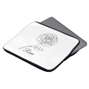 Capa Para Notebook Elegante Rosa Estojo para Laptop com Arte de Linha