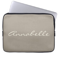 Elegante Taupe Brown Manuscrito Nome de Script Per