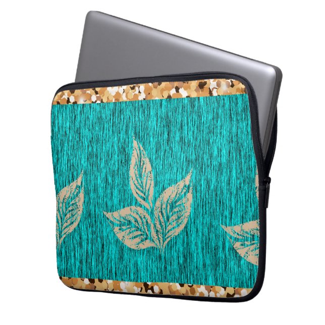 Capa Para Notebook Elegante Teal Moderno (Frente Esquerda)