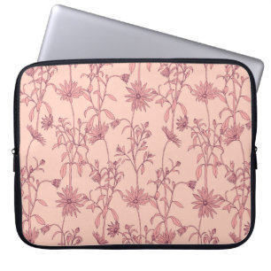 Capa Para Notebook Elementos de vintagem floral, fundo sem costura.
