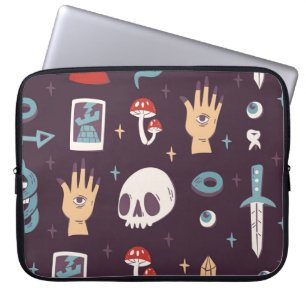 Capa Para Notebook Elementos mágicos: crânio, tarot sem soldadura