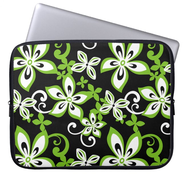 CAPA PARA NOTEBOOK ELETRÔNICOS ALOHA HAWAII (PRETO/LIMÃO) (Frente)