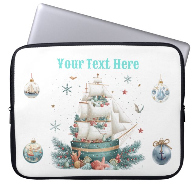 Capa Para Notebook Eletrônicos Bag -"Bolsa de laptop de Natal Náutica (Frente)