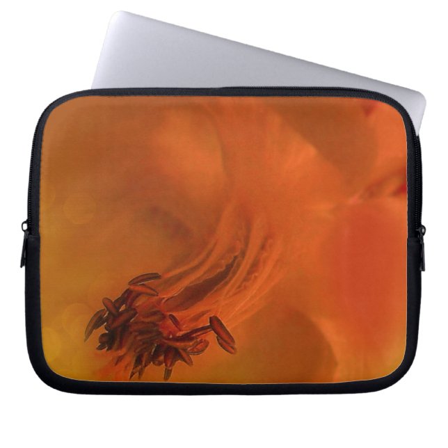 Capa Para Notebook Eletrônicos Bag Columbine Flor Laranja Editado (Frente)