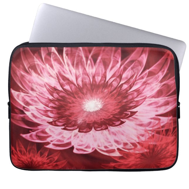 Capa Para Notebook Eletrônicos Bag Fantasy Flores Vermelho (Frente)