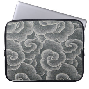Capa Para Notebook Eletrônicos Bag JAPONÊS CINZAS DE PADRÃO