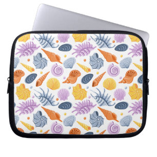 Capa Para Notebook Eletrônicos de conchas coloridas
