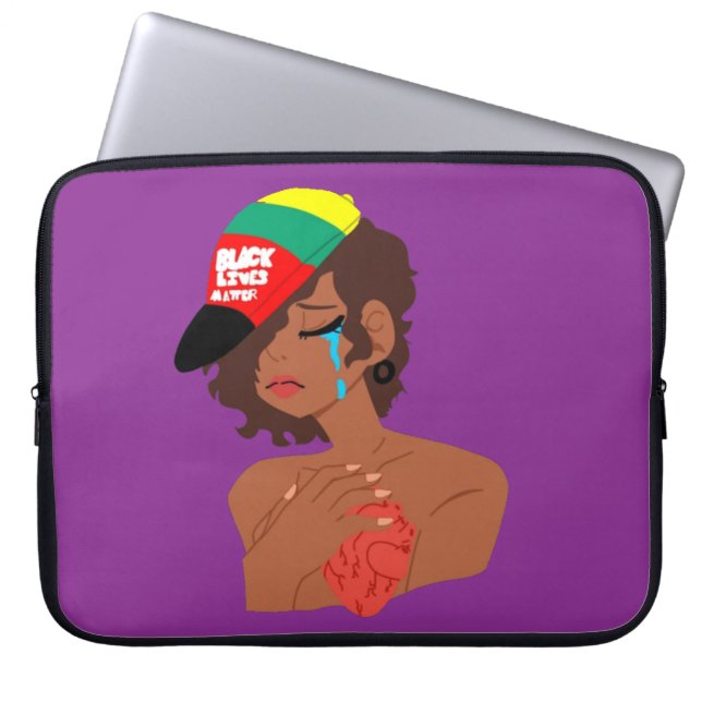 Capa Para Notebook ELETRÔNICOS de lágrimas da BLM Black Woman (Frente)