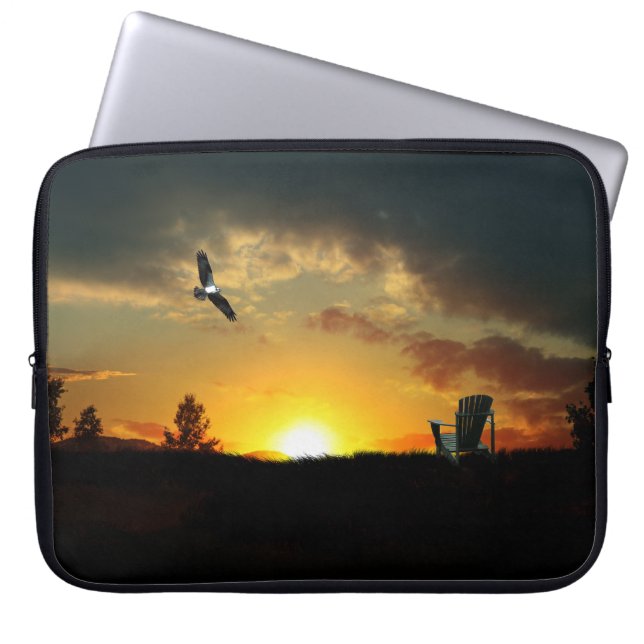 Capa Para Notebook Eletrônicos de Prados Cinzentos Amarelos (Frente)