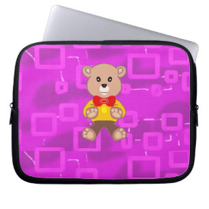 Capa Para Notebook Eletrônicos Geométricos Cor-de-rosa do Urso de Ted