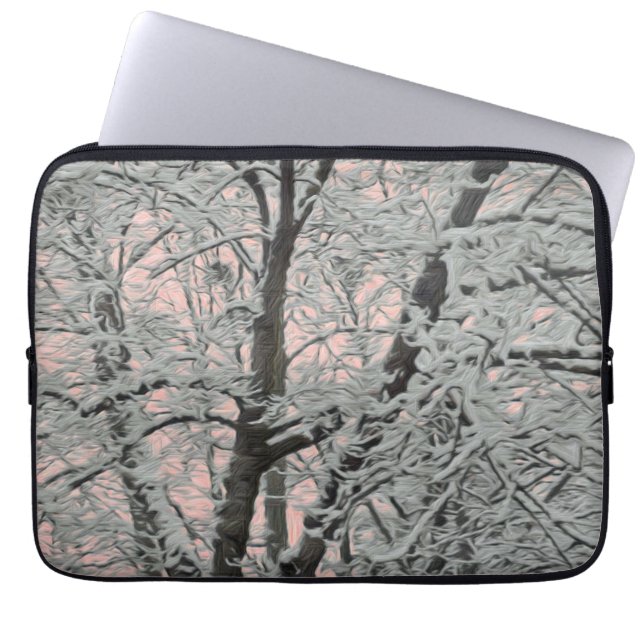 Capa Para Notebook Eletrônicos Salgam Árvore Grande Na Neve (Frente)