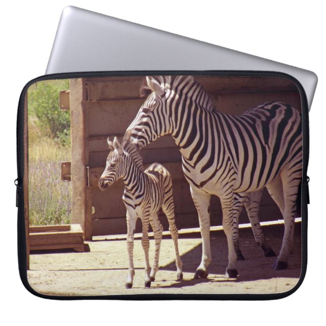 Capa Para Notebook Eletrônicos - Zebra Mãe e Bebê (Frente)