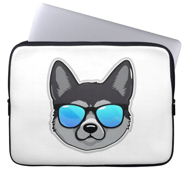 Capa Para Notebook Elkhound Norueguês em óculos de sol Legal Clássico (Frente)