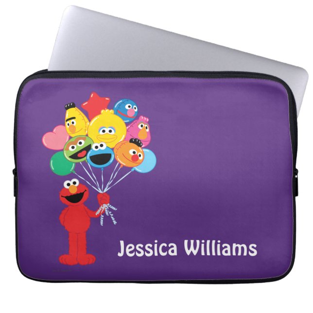 Capa Para Notebook Elmo Balloons | Adicione seu nome (Frente)