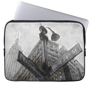 Capa Para Notebook Embalagem do canto da Broadway com Watercolor