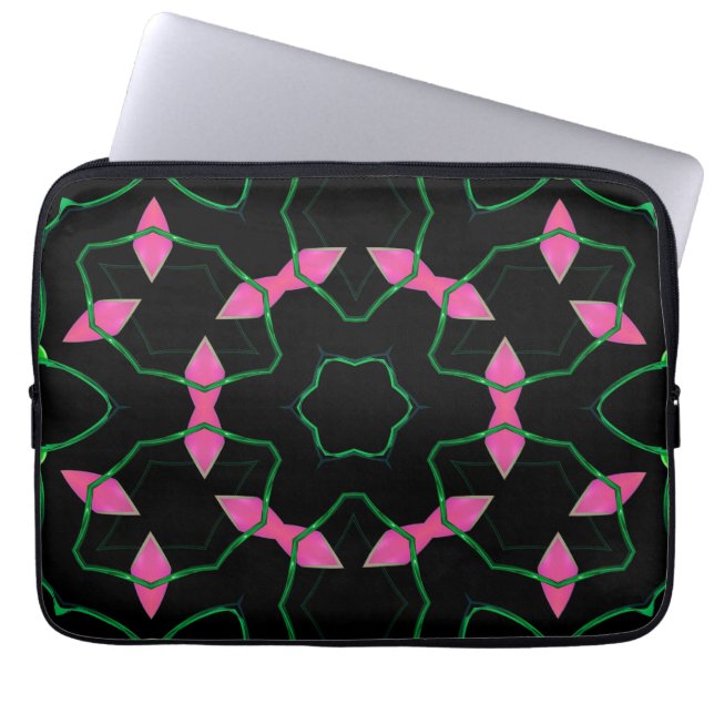 Capa Para Notebook Emerald and Pink Kaleidoscope (Frente)