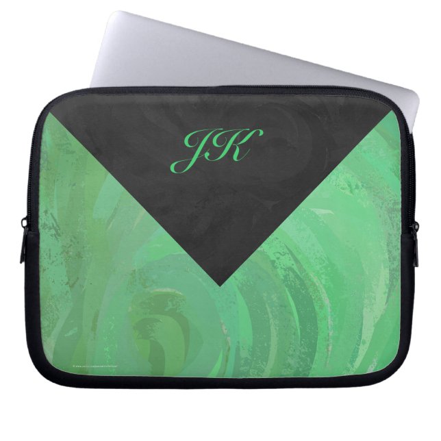Capa Para Notebook Emerald Cream e Monograma Negro (Frente)